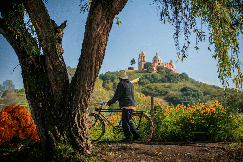 Vista al Santuario de la Virgen de los Remedios Cholula