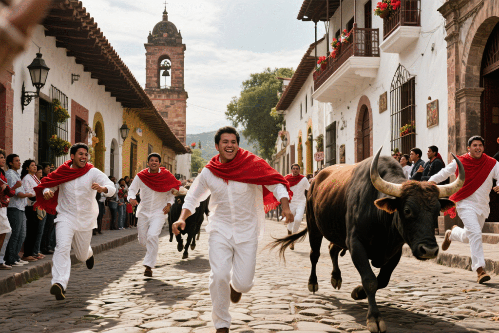 La Huamantlada en Huamantla, Tlaxcala: tradición, adrenalina y color que llenan las calles de historia y cultura mexicana.